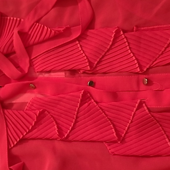 Zara Red Ruffled Blouse - Picture 2 of 5